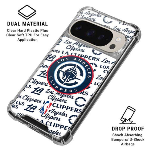 NBA Los Angeles Clippers Blast Text Google Pixel 9/9 Pro Clear Case
